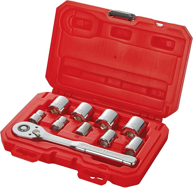 CRAFTSMAN Mechanics Tool Set with 72-tooth Low Profile Ratchet, SAE, 3/8 Inch Drive, 10 Piece (CMMT34563) image 5