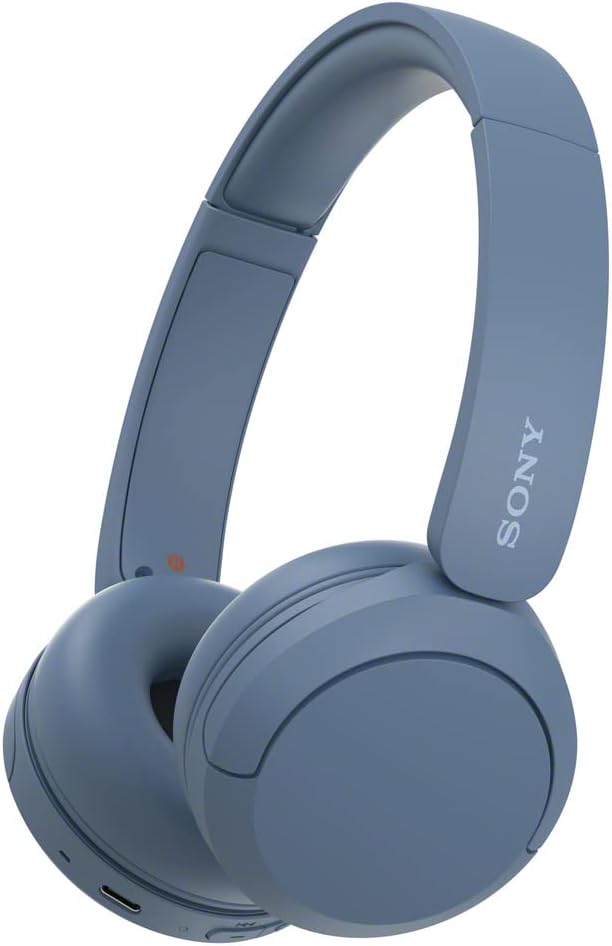 Sony WH-CH520 Wireless Headphones Bluetooth On-Ear Headset with Microphone and up to 50 Hours Battery Life with Quick Charging, Blue image 1