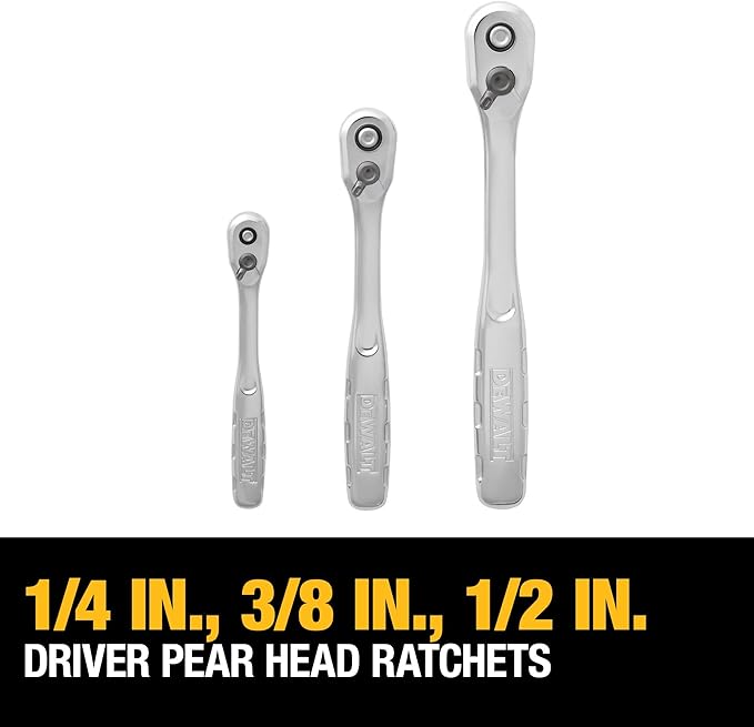 DEWALT Mechanics Tool Set, SAE and Metric Socket Wrench Set, Drive Sizes 1/2, 1/4, 3/8 Socket Set, 192-Piece Tool Box (DWMT75049) image 3