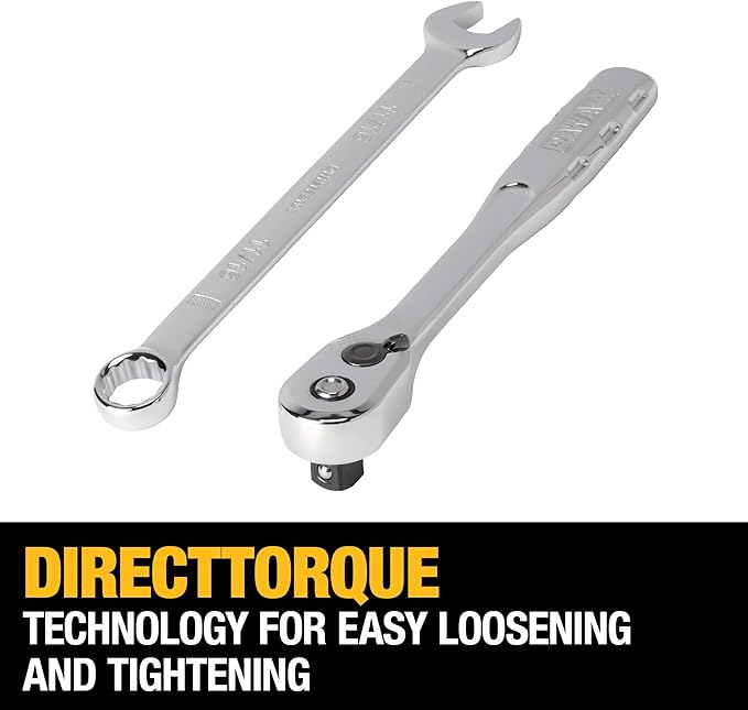 DEWALT Mechanics Tool Set, SAE and Metric Socket Wrench Set, Drive Sizes 1/2, 1/4, 3/8 Socket Set, 192-Piece Tool Box (DWMT75049) image 4