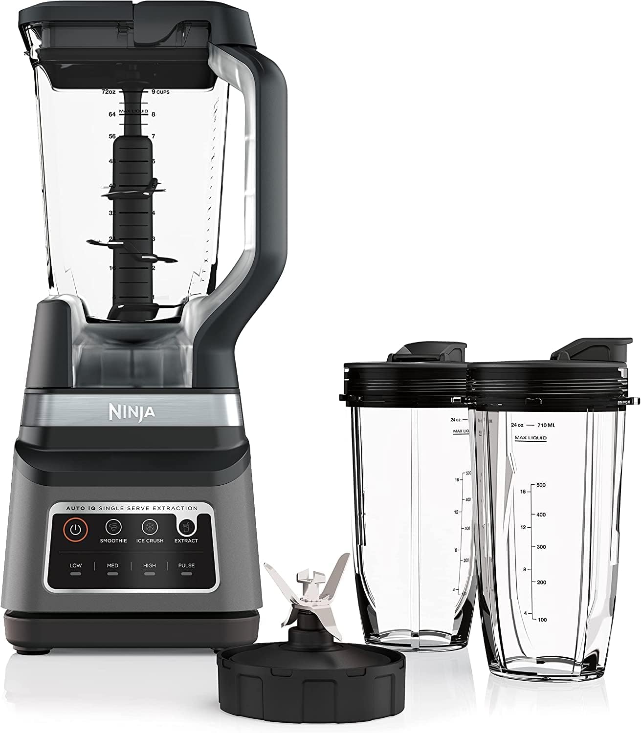 Ninja BN751 Professional Plus DUO Blender, 1400 Peak Watts, 3 Auto-IQ Programs for Smoothies, Frozen Drinks & Nutrient Extractions, 72-oz. Total Crushing Pitcher & (2) 24 oz. To-Go Cups, Black image 1