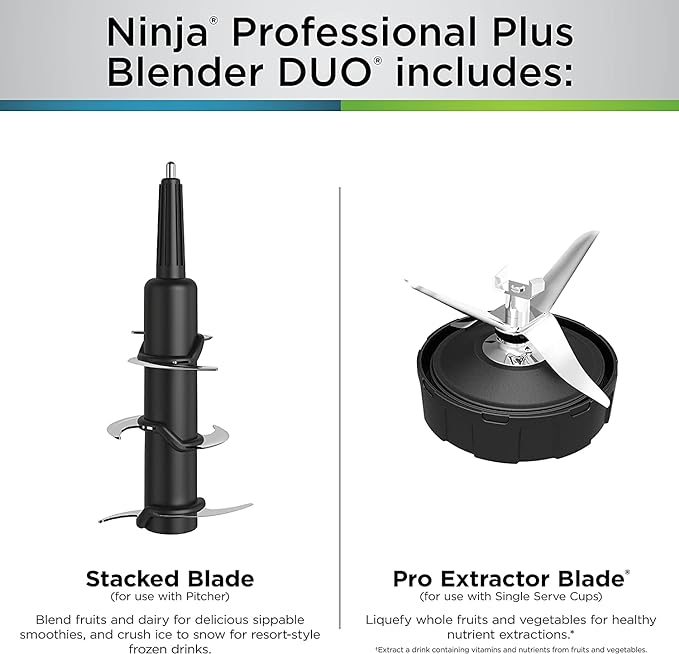 Ninja BN751 Professional Plus DUO Blender, 1400 Peak Watts, 3 Auto-IQ Programs for Smoothies, Frozen Drinks & Nutrient Extractions, 72-oz. Total Crushing Pitcher & (2) 24 oz. To-Go Cups, Black image 5