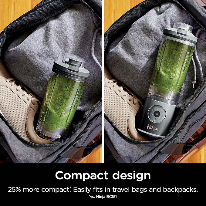 Ninja Blast Max, Portable & Personal Blender + Twist & Go, Smoothie, Blend, Ice Crush, 3 Programs, Cordless, 22 oz removable Vessel, Dishwasher Safe, Leakproof, Grey, BC251GY image 5