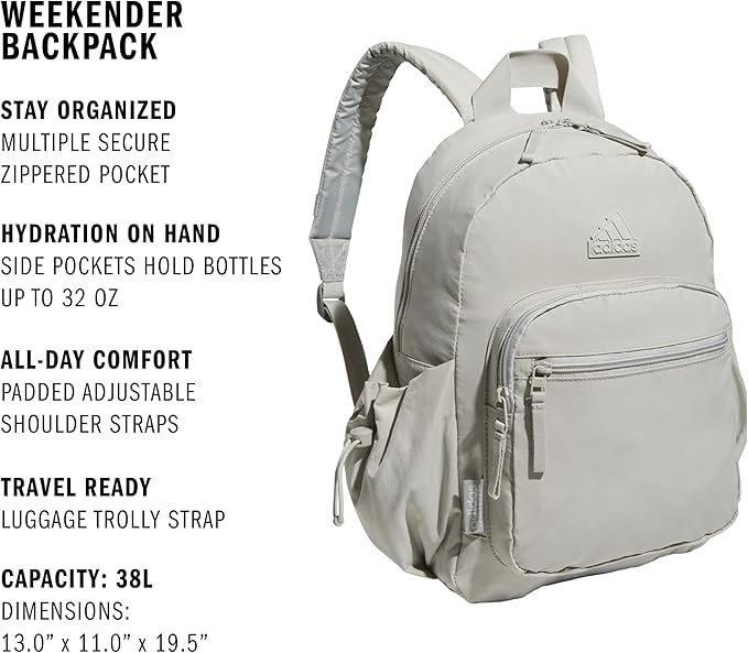 adidas Weekender Backpack – Compact Lightweight Everyday Bag, 19L image 2
