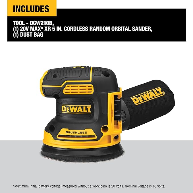 DEWALT 20V MAX Orbital Sander, Tool Only (DCW210B) image 3