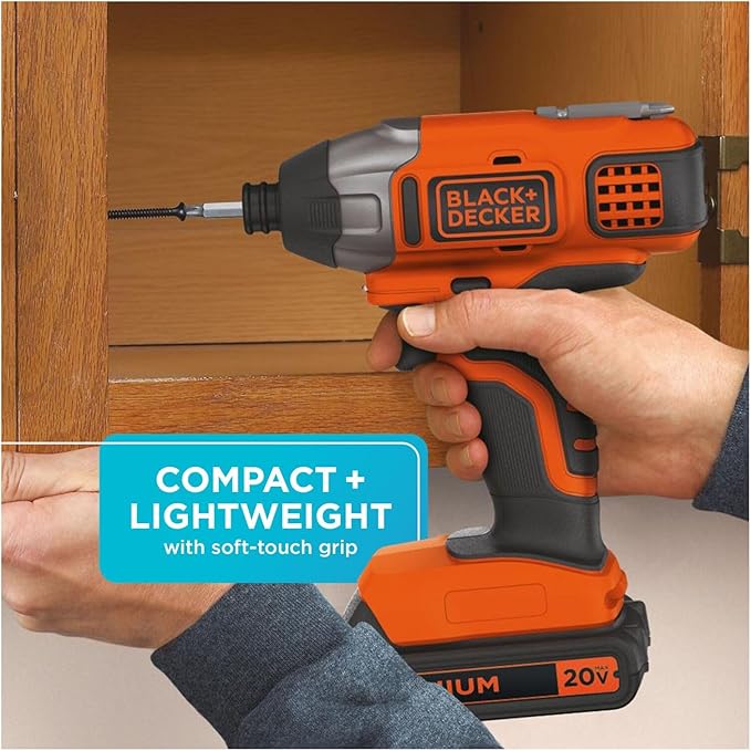 BLACK+DECKER 20V MAX* POWERCONNECT 1/4 in. Cordless Impact Driver Kit (BDCI20C) image 5
