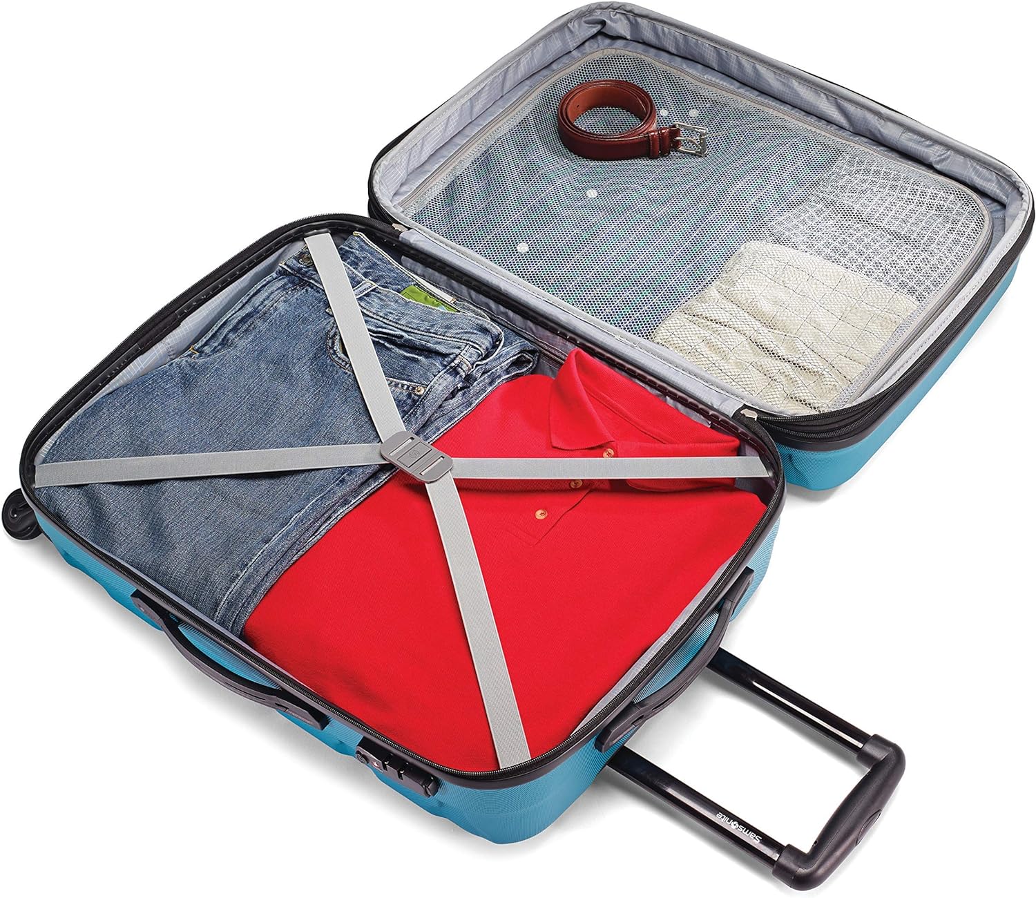 Samsonite Omni PC Hardside Expandable Luggage with Spinner Wheels, Caribbean Blue, Carry-On 20-Inch image 3