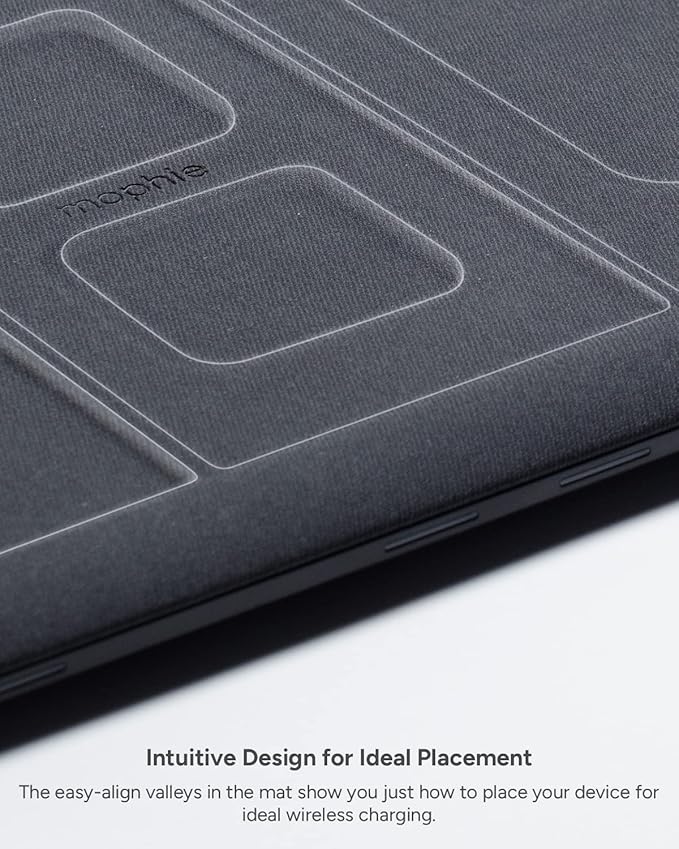 Mophie 4-in-1 Wireless Charging Mat for Apple iPhone, AirPods & Watch, Samsung Galaxy, Google Pixel, and All Qi-Enabled Devices, Additional USB-A Port, Intuitive Design, Includes Apple Watch Stand image 3