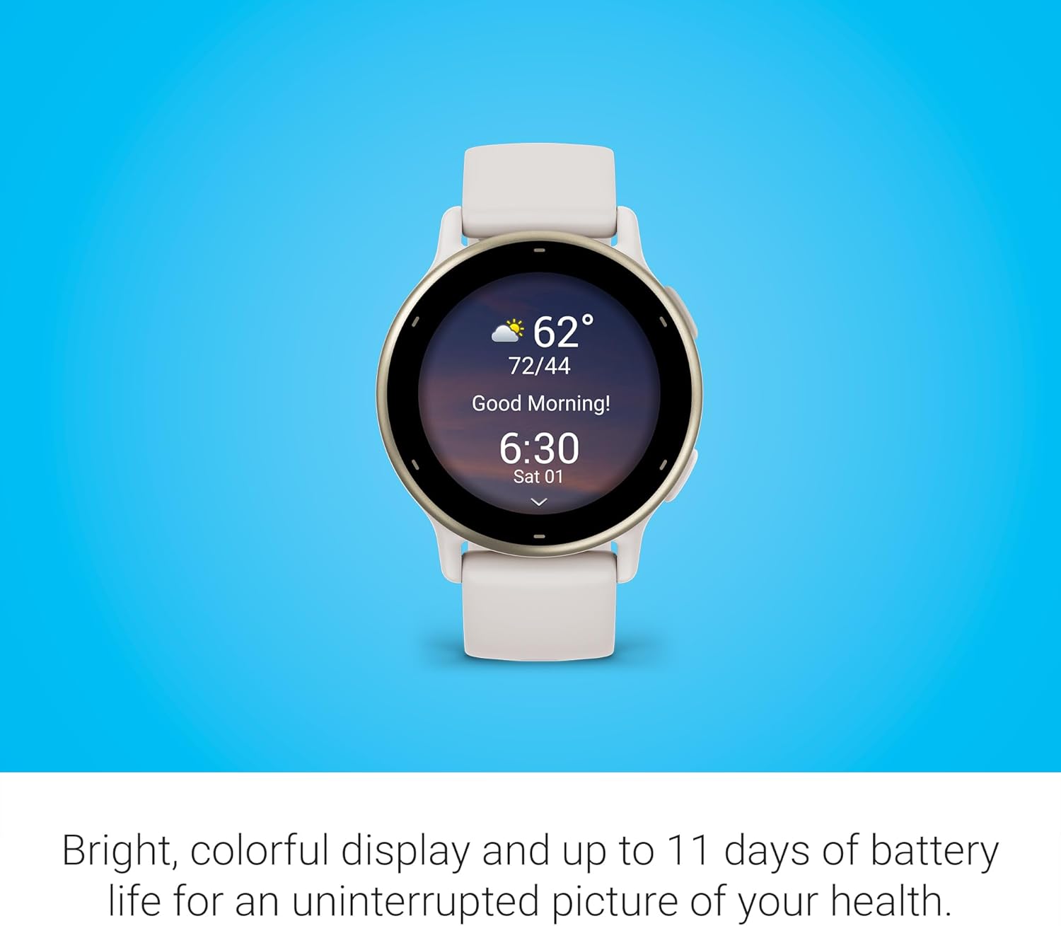 Garmin vívoactive 5, Health and Fitness GPS Smartwatch, AMOLED Display, Up to 11 Days of Battery, Ivory image 3