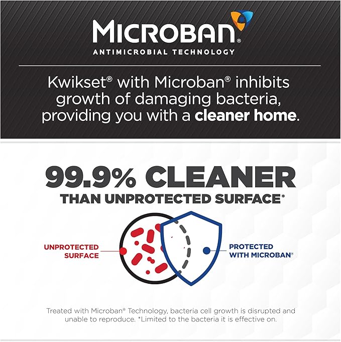 Kwikset Prescott Front Door Lock Handle and Deadbolt Set, Entry Handleset Exterior with Interior Reversible Lever, Satin Nickel, Pick Resistant SmartKey Rekey Deadbolt Security image 6