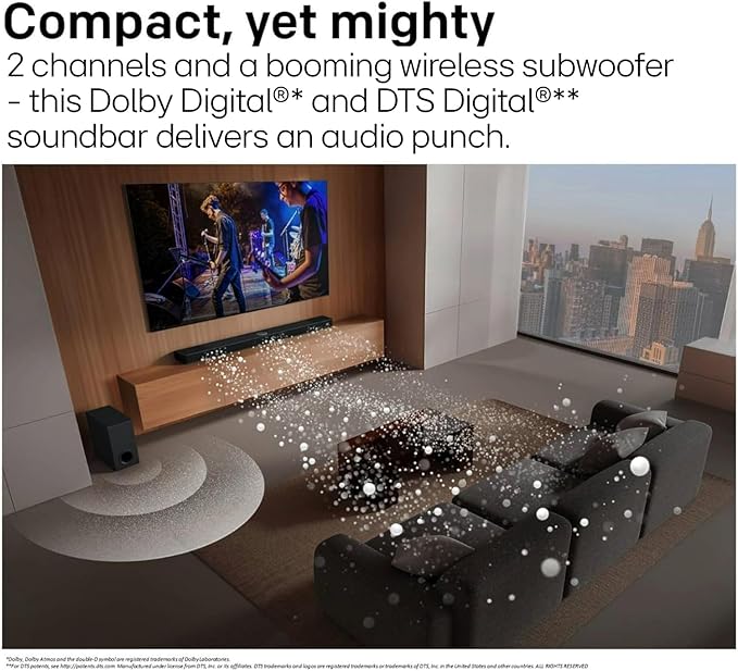 LG S40T 2.1 ch.Soundbar with Wireless Subwoofer, TV Synergy, Wow Interface, AI Sound Pro (2024 New Model) image 3