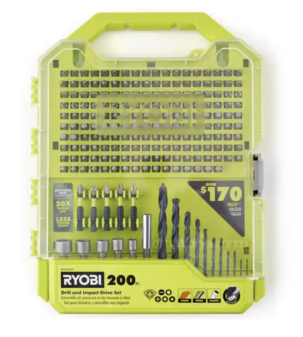 RYOBI 200 Piece Drill and Impact Drive Set image 1