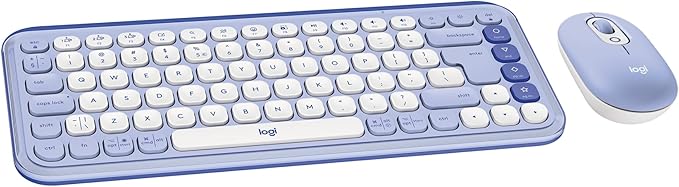 Logitech POP ICON Combo, Bluetooth Keyboard and Mouse Combo, Comfortable Typing, programmable Keys and Buttons, Quiet clicks, Easy-Switch up to 3 Devices - Lilac image 1