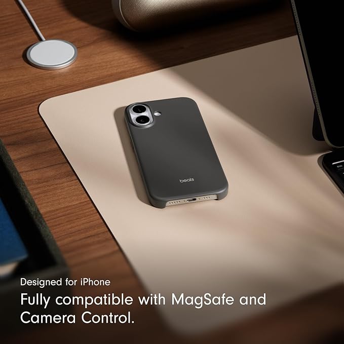 Beats iPhone 17 Case with MagSafe & Camera Control, Matte Finish, Microfiber Lining – Granite Gray image 4