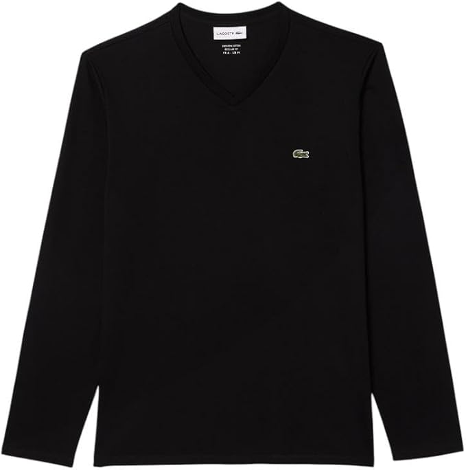 Lacoste Men's Long Sleeve Lightweight Cotton Pima V-Neck T-Shirt image 1