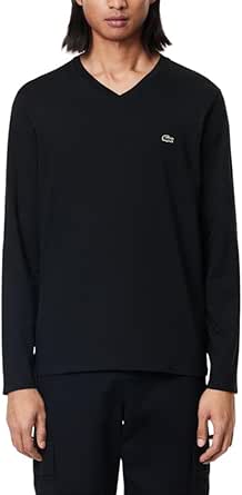 Lacoste Men's Long Sleeve Lightweight Cotton Pima V-Neck T-Shirt image 2