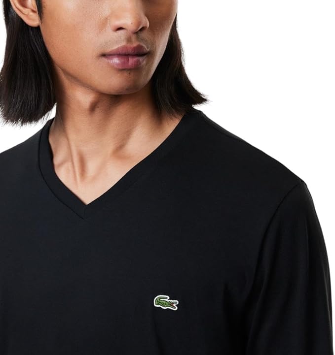 Lacoste Men's Long Sleeve Lightweight Cotton Pima V-Neck T-Shirt image 3