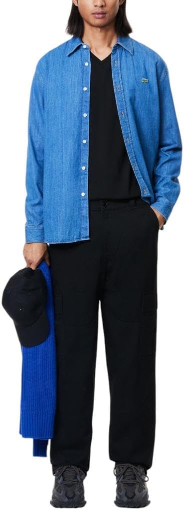 Lacoste Men's Long Sleeve Lightweight Cotton Pima V-Neck T-Shirt image 5