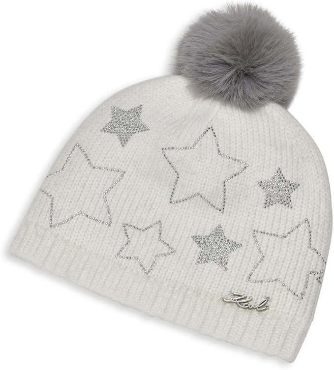 Karl Lagerfeld Womens Star Power Faux Fur Beanie image 2