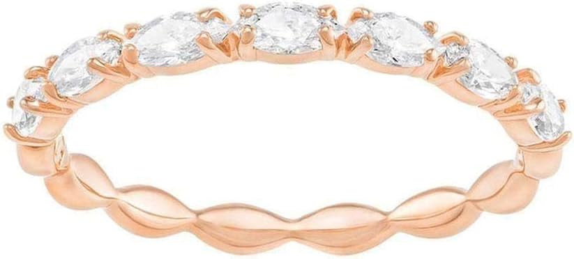 SWAROVSKI Crystal Vittore Marquise Rose Gold-Tone Stackable Ring - Size 7 image 1