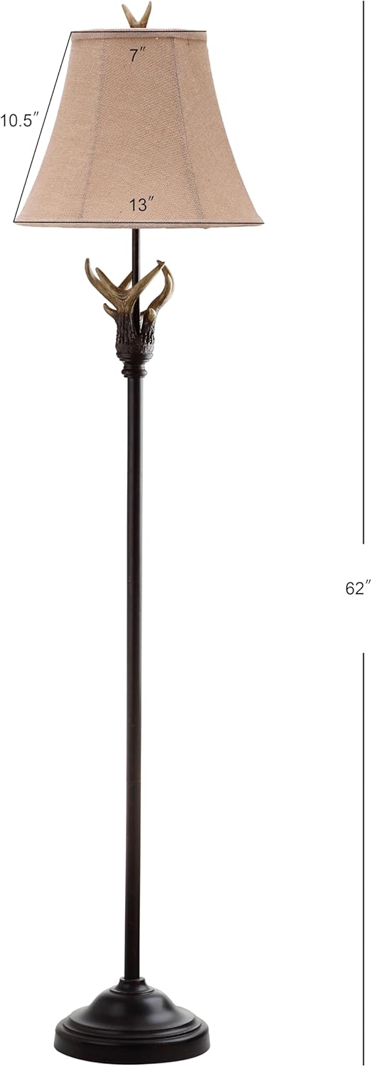 SAFAVIEH Lighting Collection Sundance Rustic Farmhouse Antler Brown 62-inch Standing Living Room Bedroom Home Office Floor Lamp (LED Bulb Included) image 3