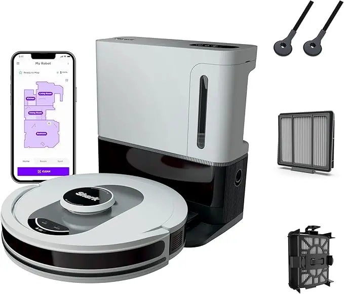 Shark AI Ultra Voice Control Robot Vacuum with Matrix Clean Navigation, Home Mapping, 60-Day Capacity, XL Self-Empty Base for Homes with Pets, Carpet & Hard Floors, Cool Grey image 1