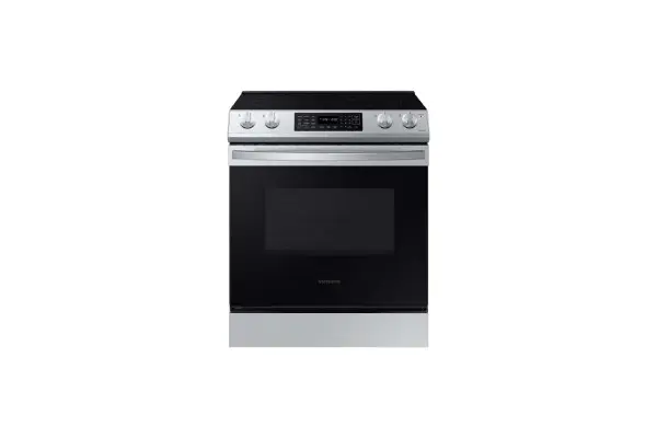Samsung - 6.3 cu. ft. Smart Slide-in Electric Range with Air Fry and Convection - Fingerprint Resistant Stainless Steel image