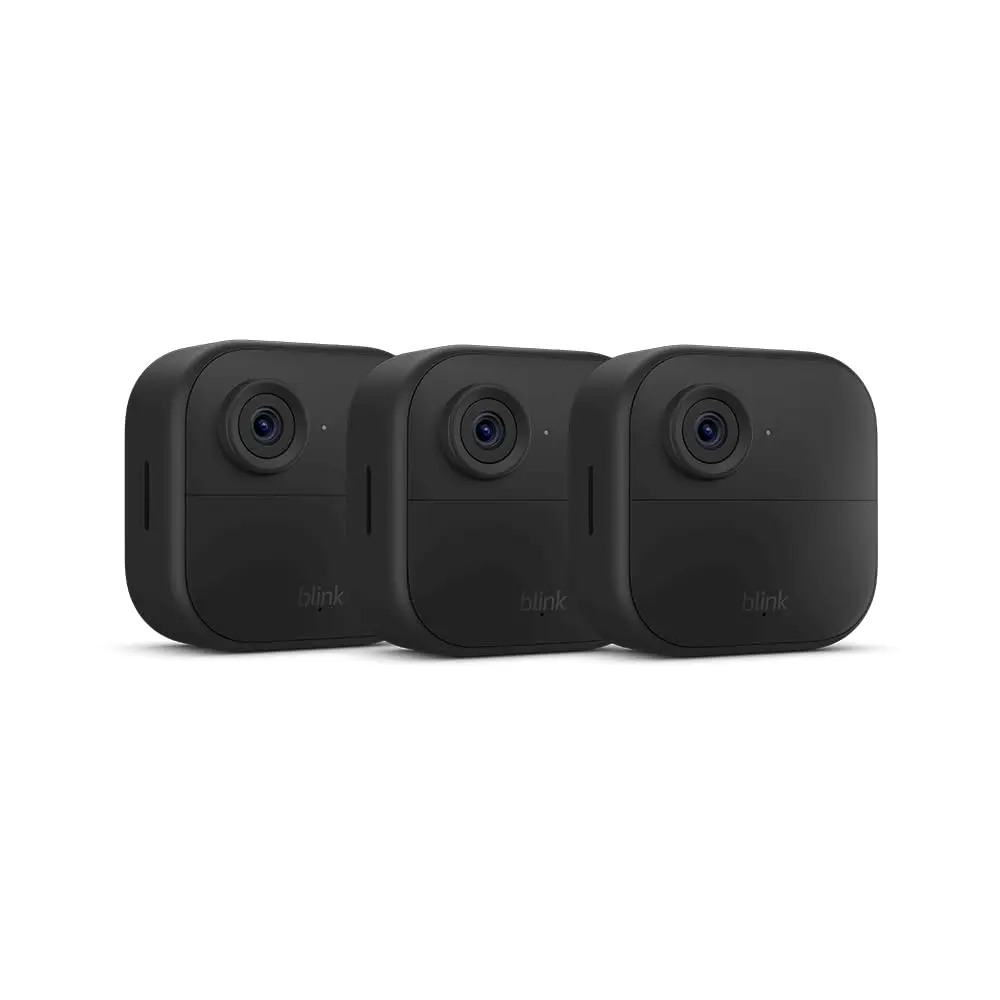 Blink Outdoor 4 (newest model), Wireless smart security camera, two-year battery, 1080p HD day and infrared night live view, two-way talk – 3 camera system image 2