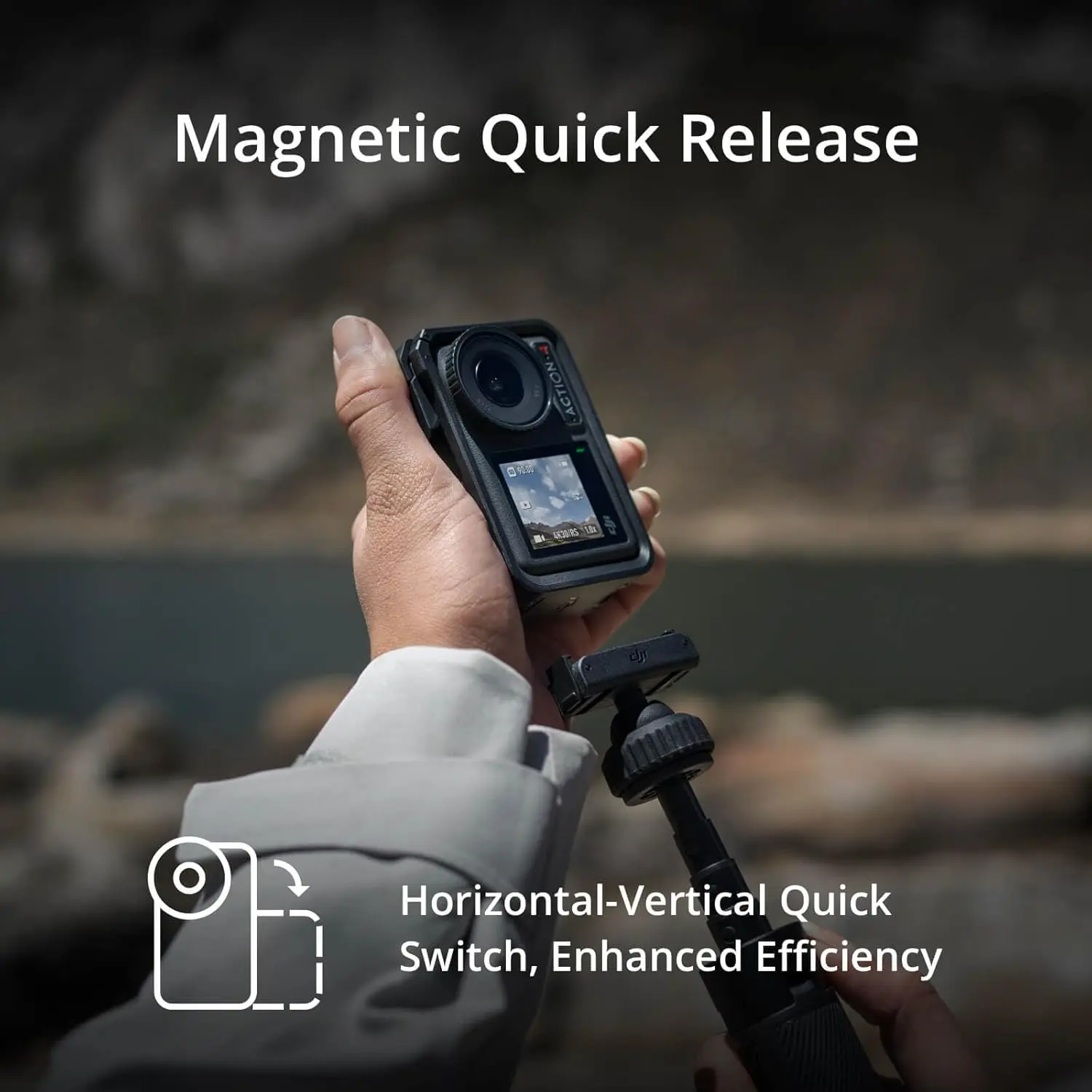 DJI Osmo Action 4 Standard Combo, 4K/120fps Waterproof Action Camera with a 1/1.3-Inch Sensor, Stunning Low-Light Imaging,10-bit & D-Log M Color Performance, Long-Lasting 160 Mins, Outdoor Camera image 3