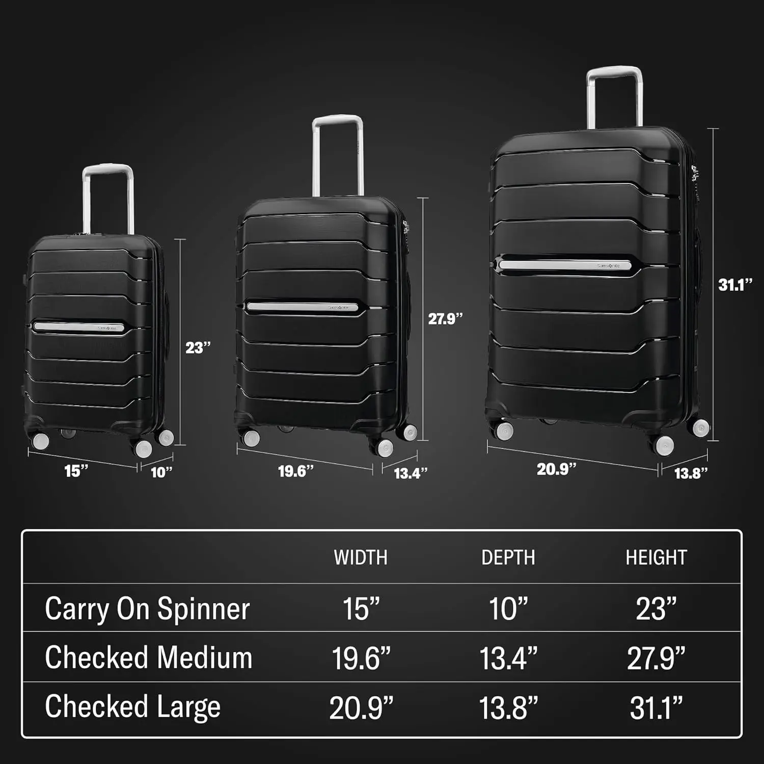 Samsonite Freeform Hardside Expandable with Double Spinner Wheels, Carry-On 21-Inch, White/Grey image 8