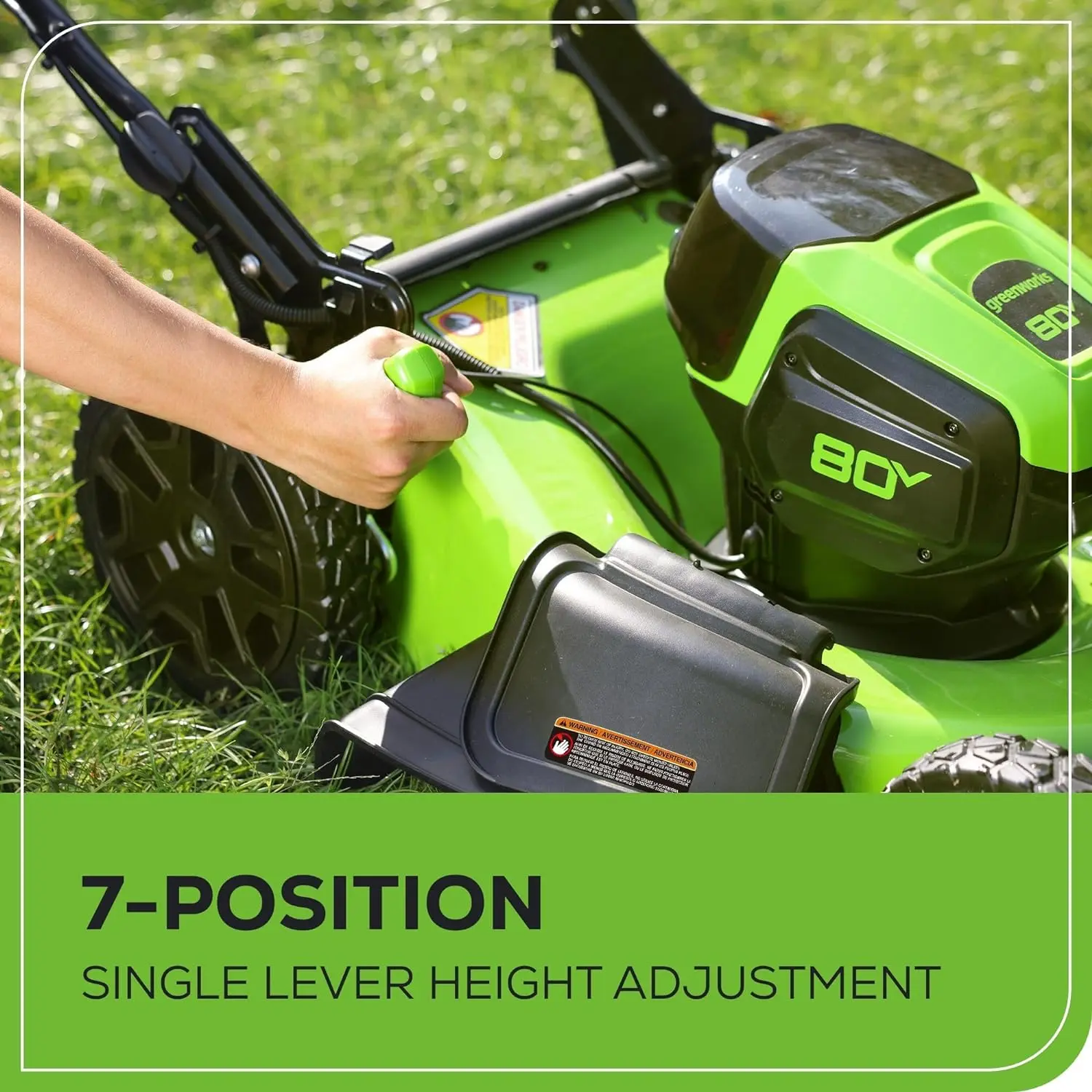 Greenworks 80V 21" Brushless Cordless (Push) Lawn Mower (75+ Compatible Tools), (2) 2.0Ah Batteries and 30 Minute Rapid Charger Included image 6