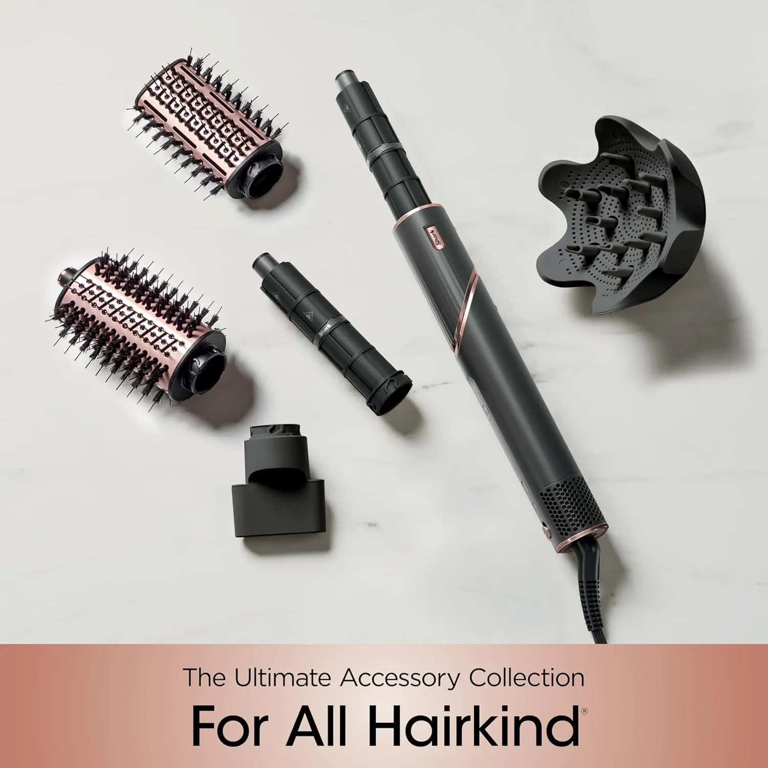 Shark Hair Dryer | FlexStyle Hair Styling System | Portable & Powerful Blow Dryer Brush | Hair Curler & Volumizer | 6 Styling Tools Included | Best for All Hair Types | Black | HD440BK image 13