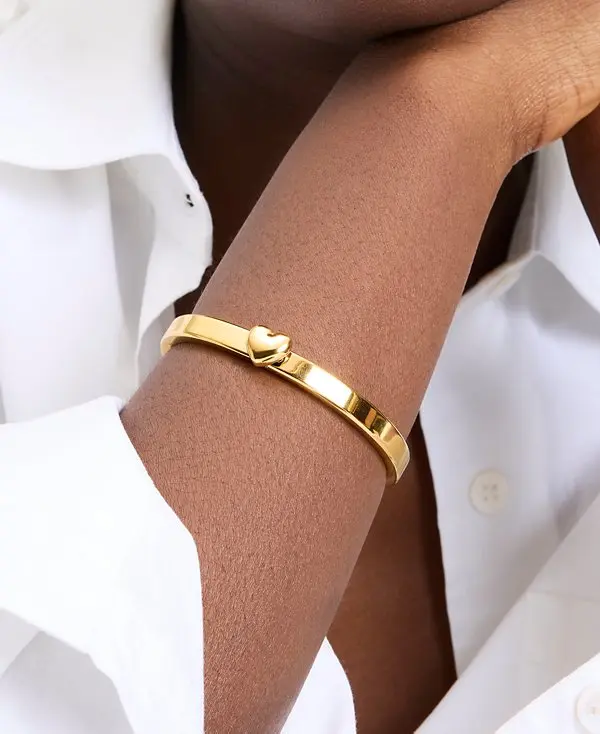 Enamel Polished Heart You Bangle Bracelet image 3