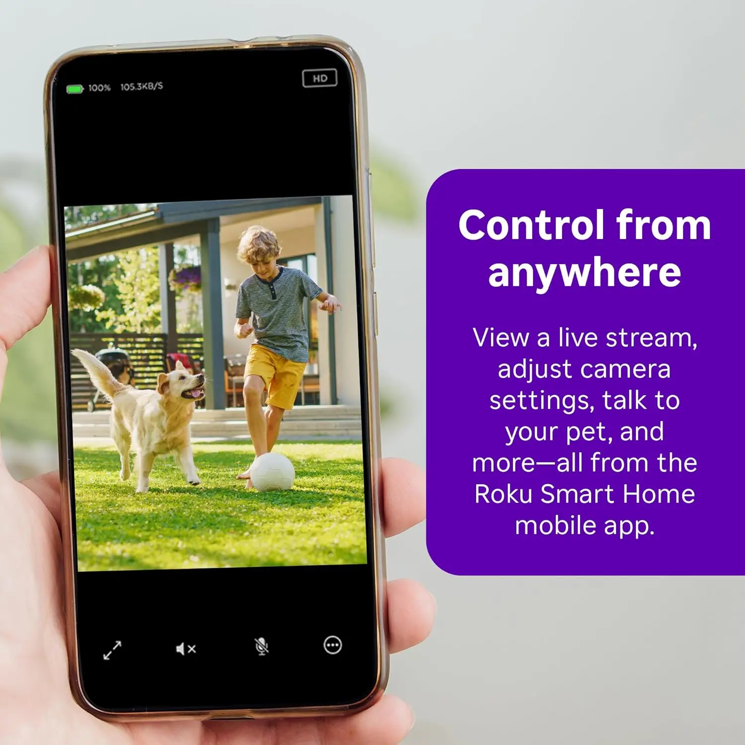 Roku Outdoor Camera - Home Security - IP65 Weather Resistant Wired Security Camera & Pet Monitor with 1080p HD Night Vision, Works with Alexa & Google, WDR, Motion & Sound Detection image 6