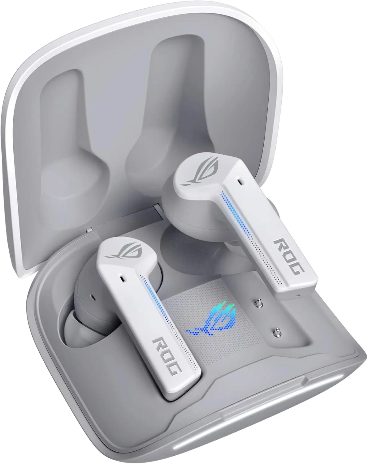 ASUS ROG Cetra True Wireless Gaming Headphones (Low-Latency Bluetooth Earbuds, Active Noise Cancelation, 27-Hour Battery Life, IPX4 Water Resistance, Wireless Charging)- White image 1