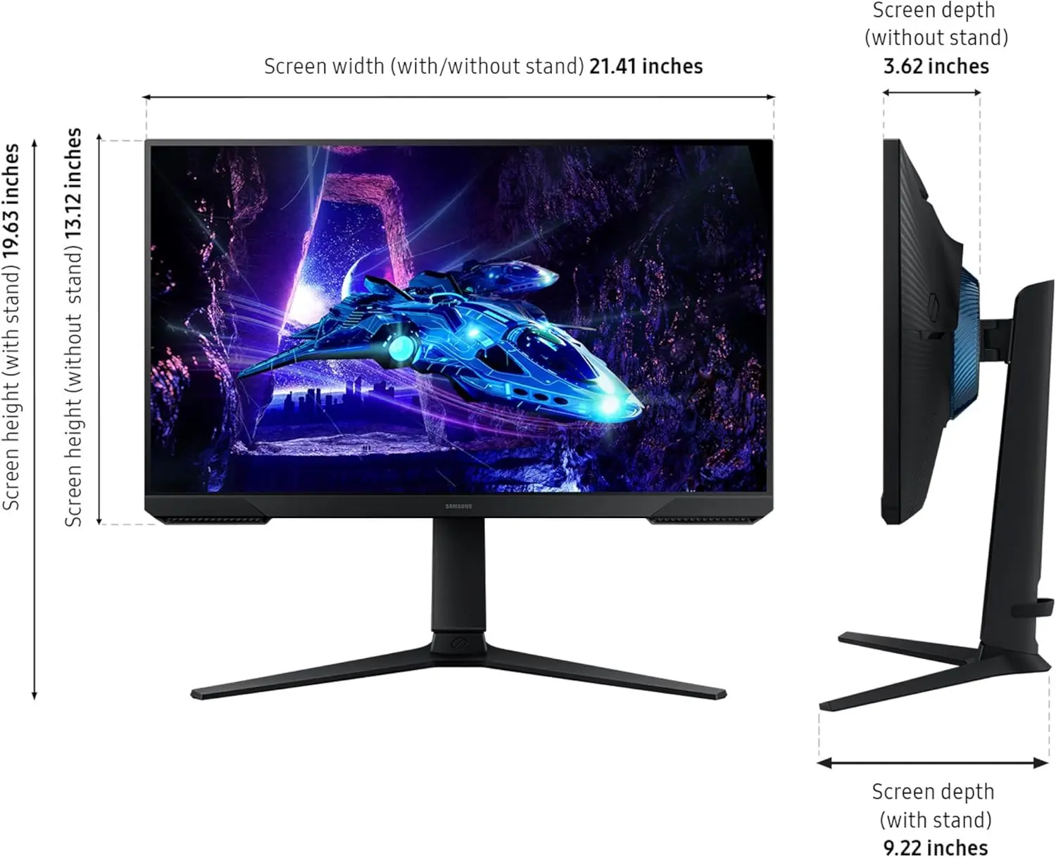 Samsung 24-Inch Odyssey G3 (G30D) Series FHD Gaming Monitor, 1ms, 180Hz, AMD FreeSync, Adjustable Stand, Black Equalizer, Virtual Aim Point, Eye Saver Mode, Flicker-Free, LS24DG302ENXZA image 3