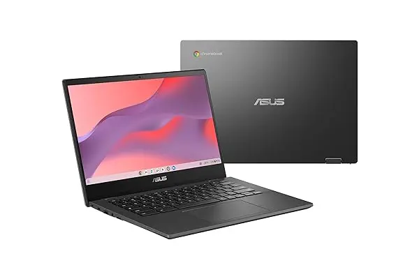 ASUS Chromebook CM14 Laptop, 14" HD Anti-Glare Display (1366x768), MediaTek Kompanio 520, 4GB RAM, 64GB eMMC, ChromeOS, Gray, CM1402CM2A-DS44, Gravity Grey image