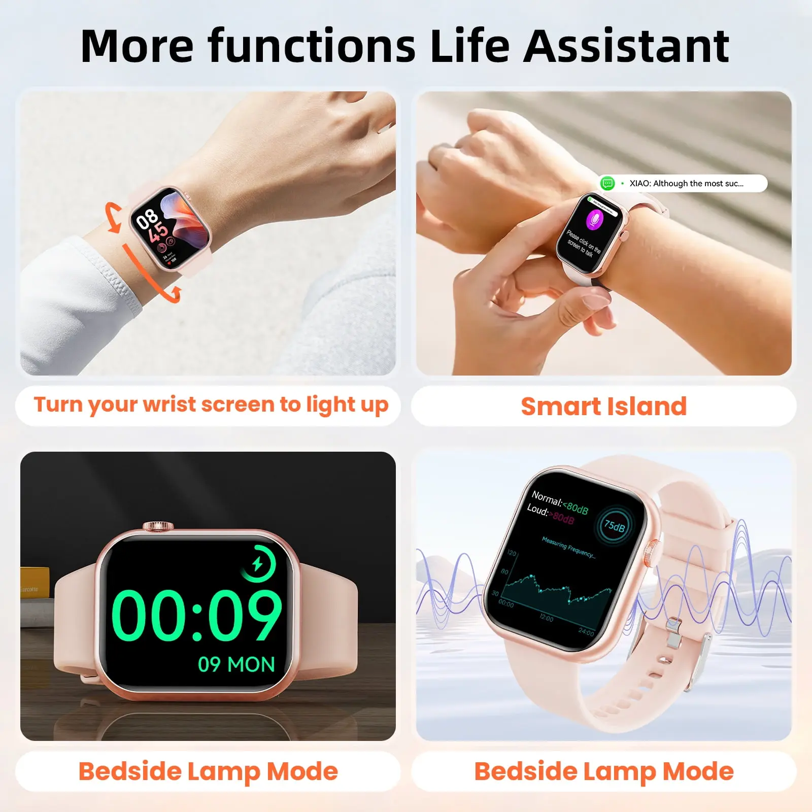 Mingdaln 2025 New 1.85-inch Men Women's Smartwatch with Answer/Make Calls/120+Sports Modes/10 Days Standby, IP68 Waterproof Fitness Tracker Fits for Android Iphone Devices, perfect gift（Pink） image 2