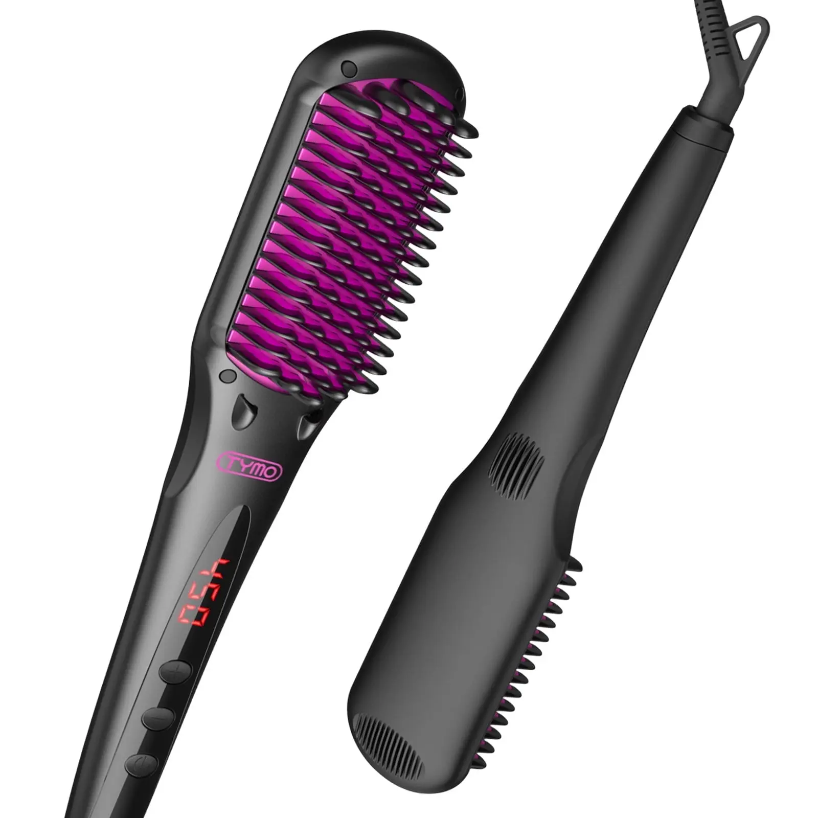 TYMO Ionic Hair Straightener Brush with 16 Temp Setting, LED Display Flat Iron Comb, Dual Voltage image 1