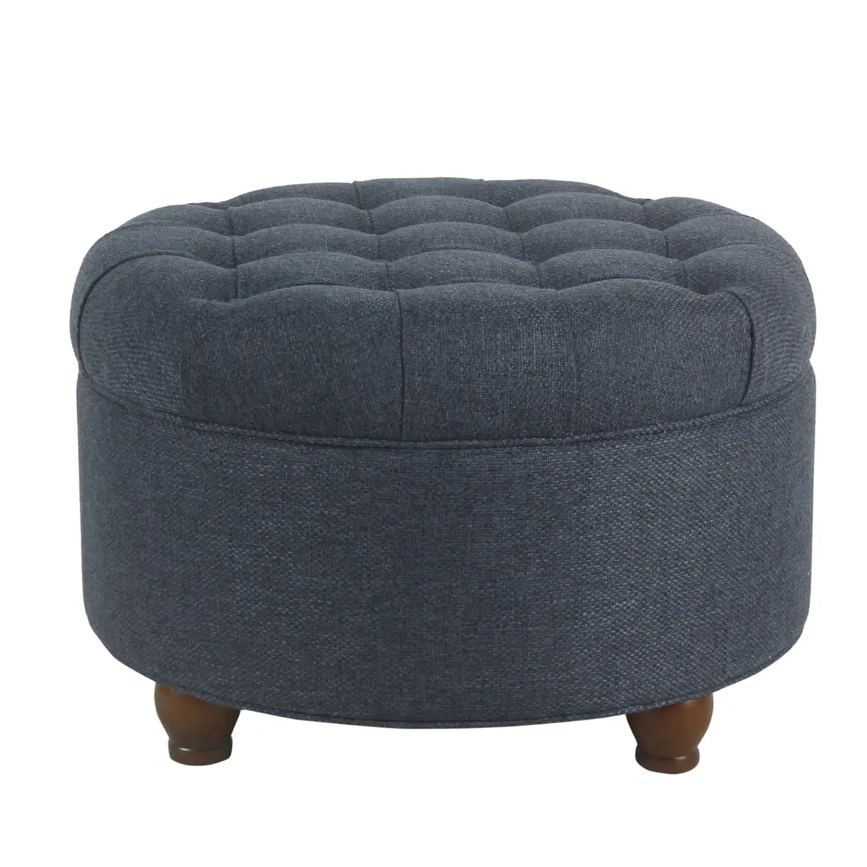 HomePop Large Tufted Round Storage Ottoman, Multiple Colors image 1