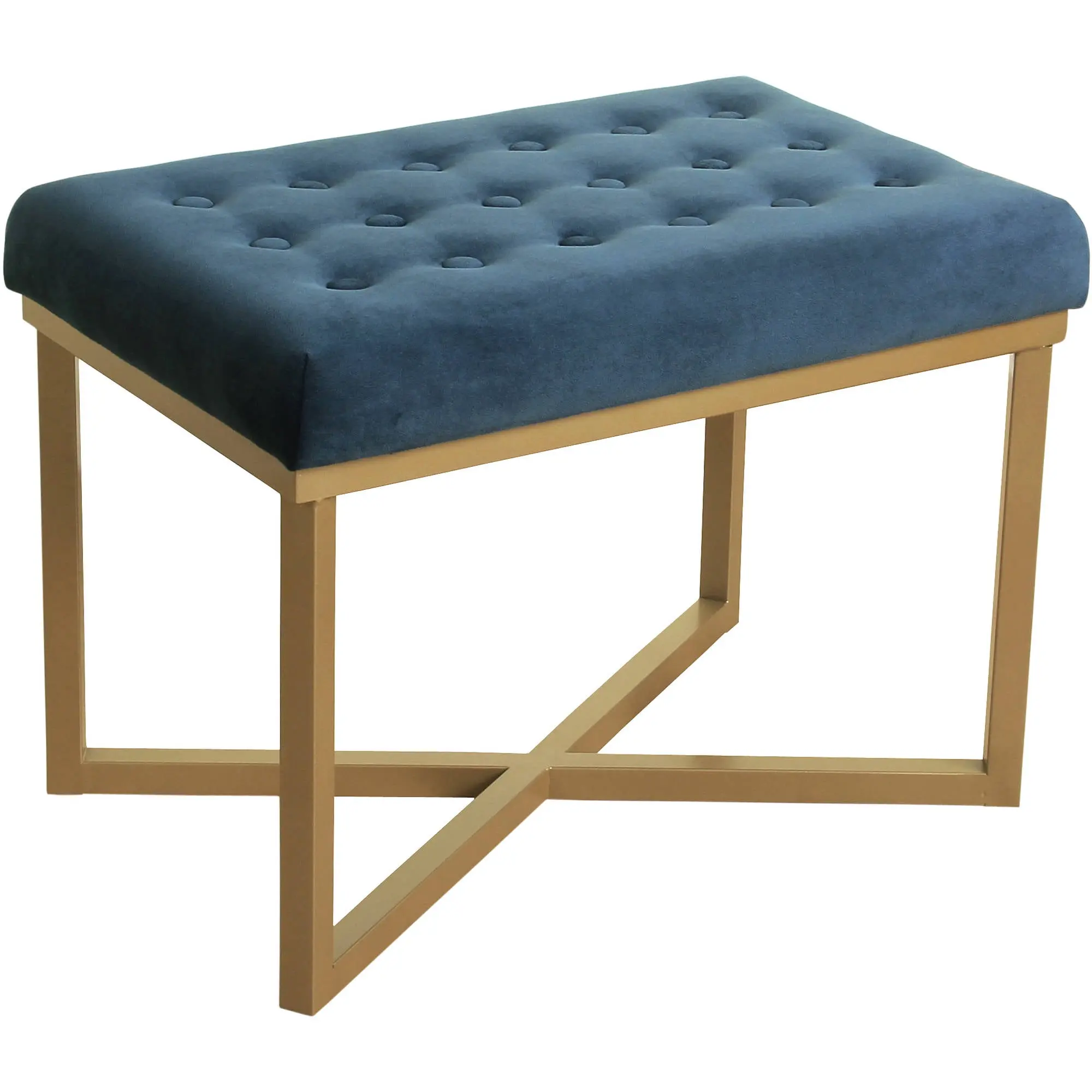 HomePop Decorative Velvet Tufted Ottoman, Multiple Colors image 1