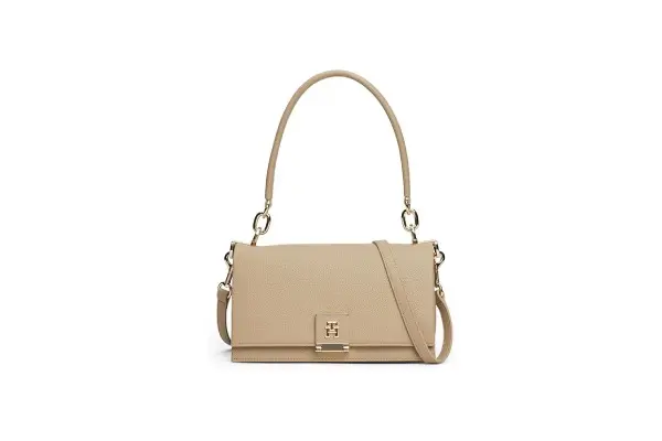 Tommy Hilfiger Leather Shoulder Bag with Removable Crossbody Strap image