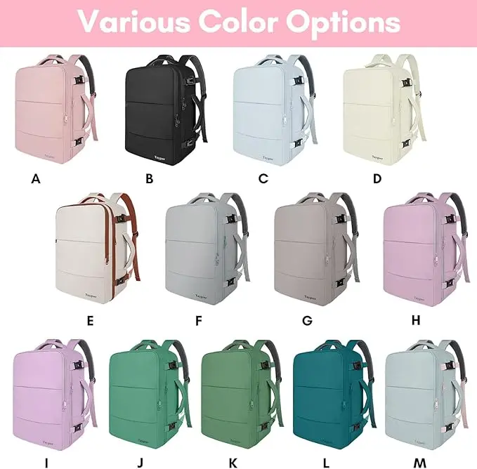 Taygeer Travel Backpack for Women, Carry On Backpack with USB Charging Port & Shoe Pouch, TSA 15.6inch Laptop Mochila Flight Approved, Nurse Bag Casual Daypack for Weekender Business Hiking, Pink image 2