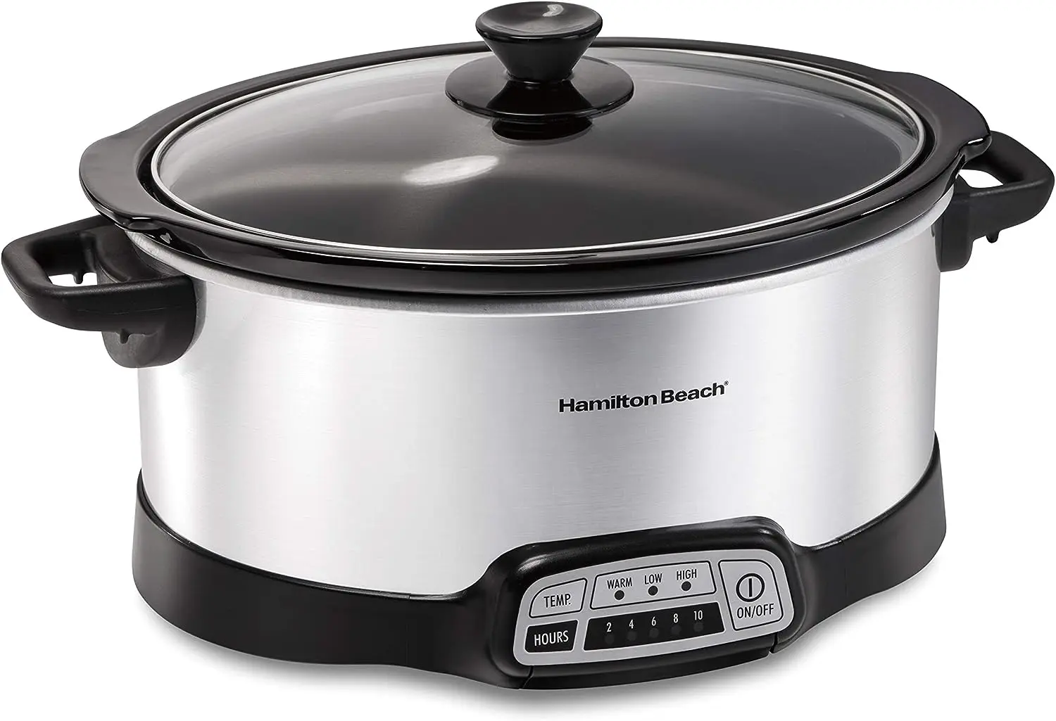 Hamilton Beach 7 Quart Programmable Slow Cooker With Flexible Easy Programming, 5 Cooking Times, Dishwasher-Safe Crock & Lid, Silver (33473) image 1