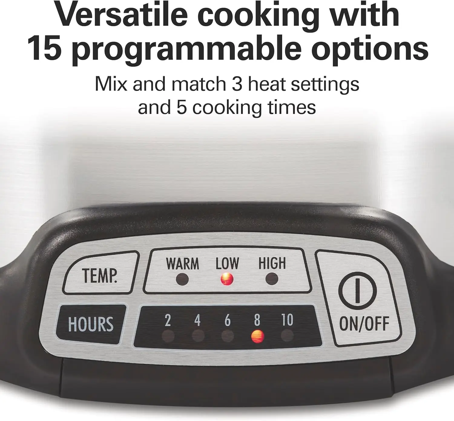 Hamilton Beach 7 Quart Programmable Slow Cooker With Flexible Easy Programming, 5 Cooking Times, Dishwasher-Safe Crock & Lid, Silver (33473) image 2
