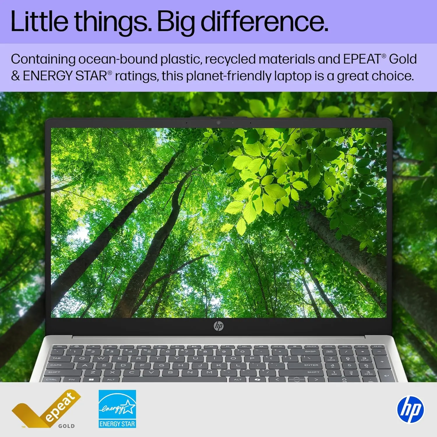 HP 15.6 inch Laptop, HD Touchscreen Display, AMD Ryzen 3 7320U, 8 GB RAM, 256 GB SSD, AMD Radeon Graphics, Windows 11 Home, Natural Silver, 15-fc0399nr image 6