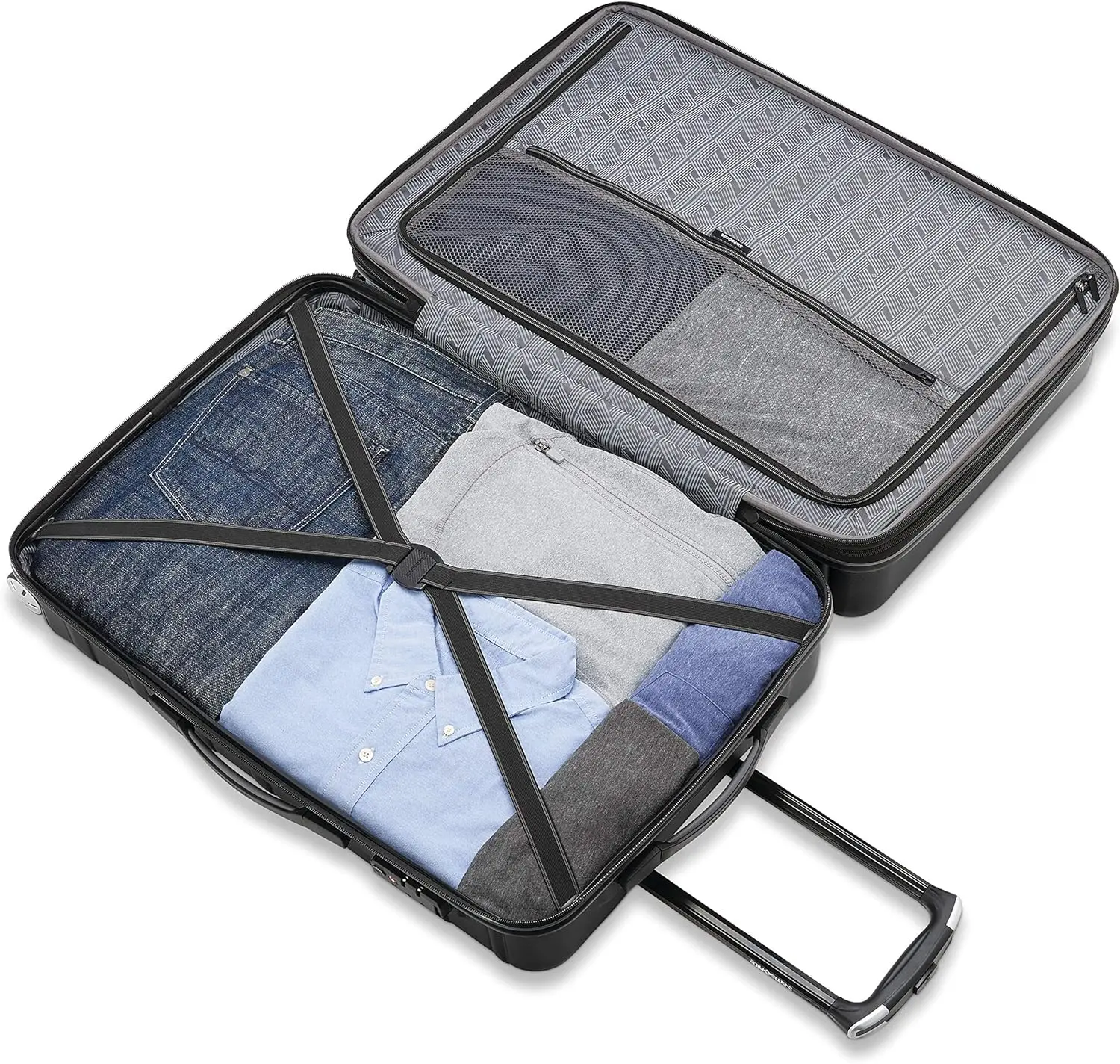 Samsonite Omni 2-2 Piece 19/28 Hardside Luggage with 360° Spinner Wheels - Scratch Resistant Hardshell - TSA, Airline-Approved - Expandable Polycarbonate Lightweight - Midnight Black image 7