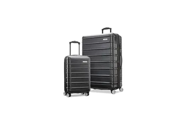 Samsonite Omni 2-2 Piece 19/28 Hardside Luggage with 360° Spinner Wheels - Scratch Resistant Hardshell - TSA, Airline-Approved - Expandable Polycarbonate Lightweight - Midnight Black image