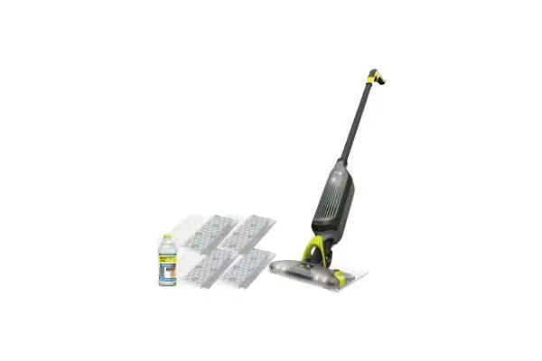 Shark VACMOP Cordless Hard Floor Cleaner, Vacuum and Spray Mop, Powerful Suction, Lightweight, LED Headlights, Includes 4 Disposable Pads, 12oz Multi-surface Cleaning Solution, Gray, VM252 image