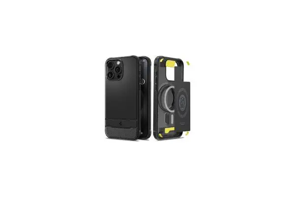 Spigen Rugged Armor MagFit Designed for iPhone 15 Pro Case (2023) [Military-Grade Protection] Compatible with MagSafe - Matte Black image